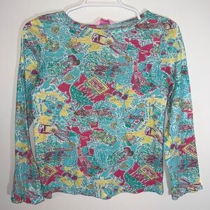 Lily Pulitzer children’s vacation colorful long sleeve top size 12-14 years